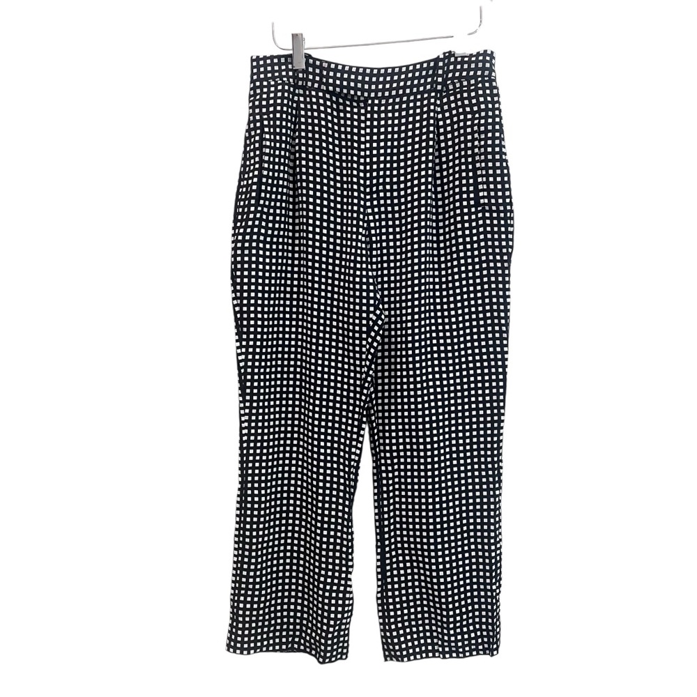 Equipment‎ Black and White Checkered Silk Pants Size 4